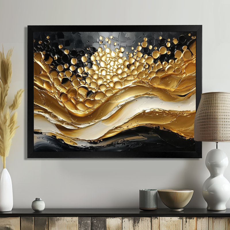 Almeida Golden Passage To Transitional Art III - Art sur toile transitionnel, Noir, Reproduction encadrée sans passe-partout