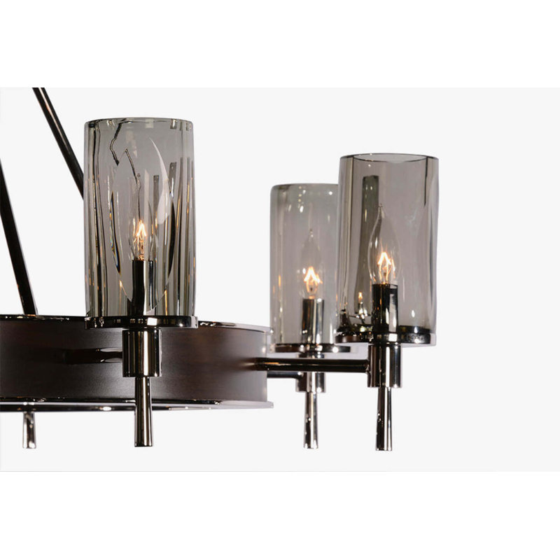 8 - Light Chandelier, Oil Rubbed Bronze/Dark Mahogany, Smoke, 45" H x 40" W x 40" D