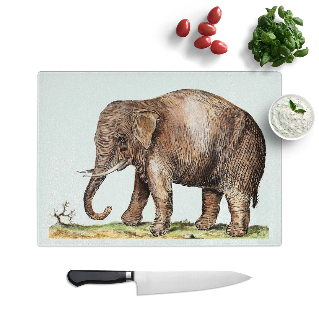 Tempered Glass Asian Elephant Chopping Board