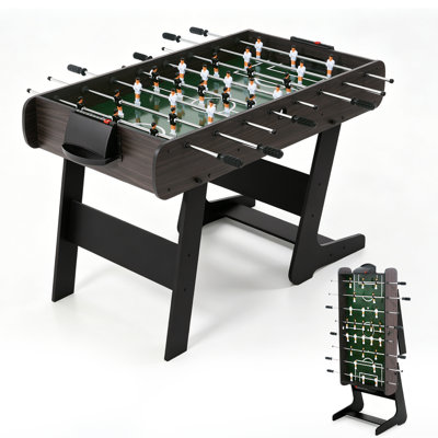 Table de soccer de 54 po pleine grandeur - Table de soccer intérieur pliable avec des pieds robustes, des tiges lisses et des poignées de joueur, parfaite pour la salle de jeux familiale et le divertissement