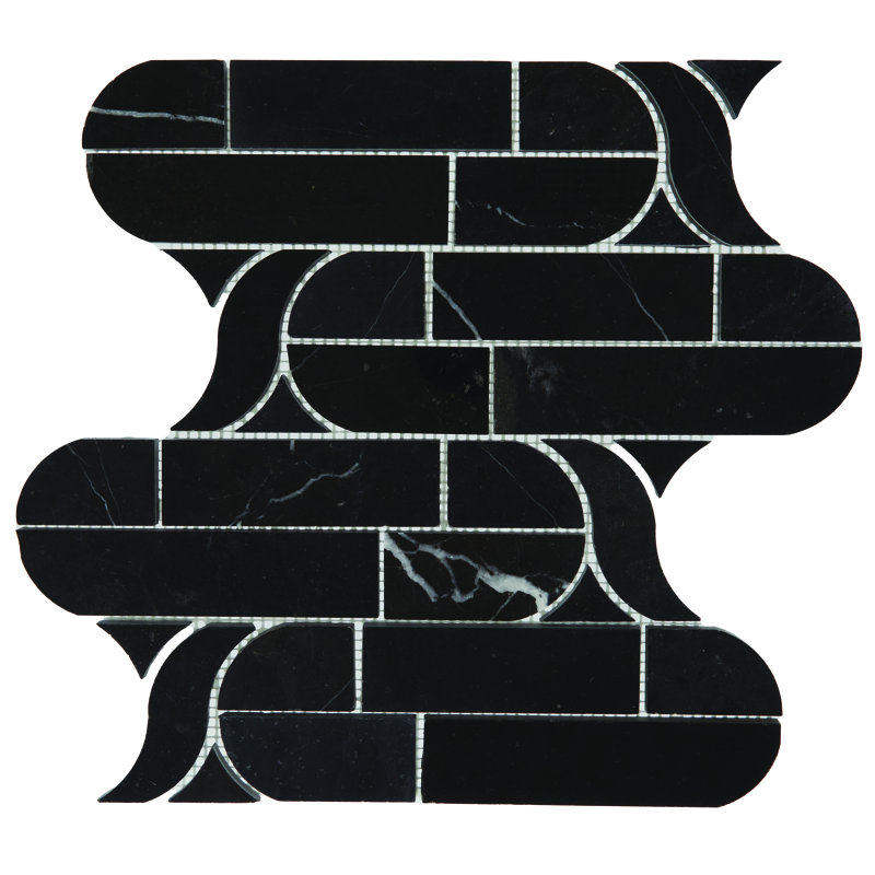 Carreau de mosaïque en pierre naturelle PIETRA Divina, Noir