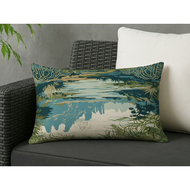 Echoes Of Hyrule Indoor And Outdoor Throw Pillow, Rectangle 18"H x 25"W