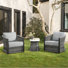 Ensemble de conversation pivotant pour 2 personnes avec coussins