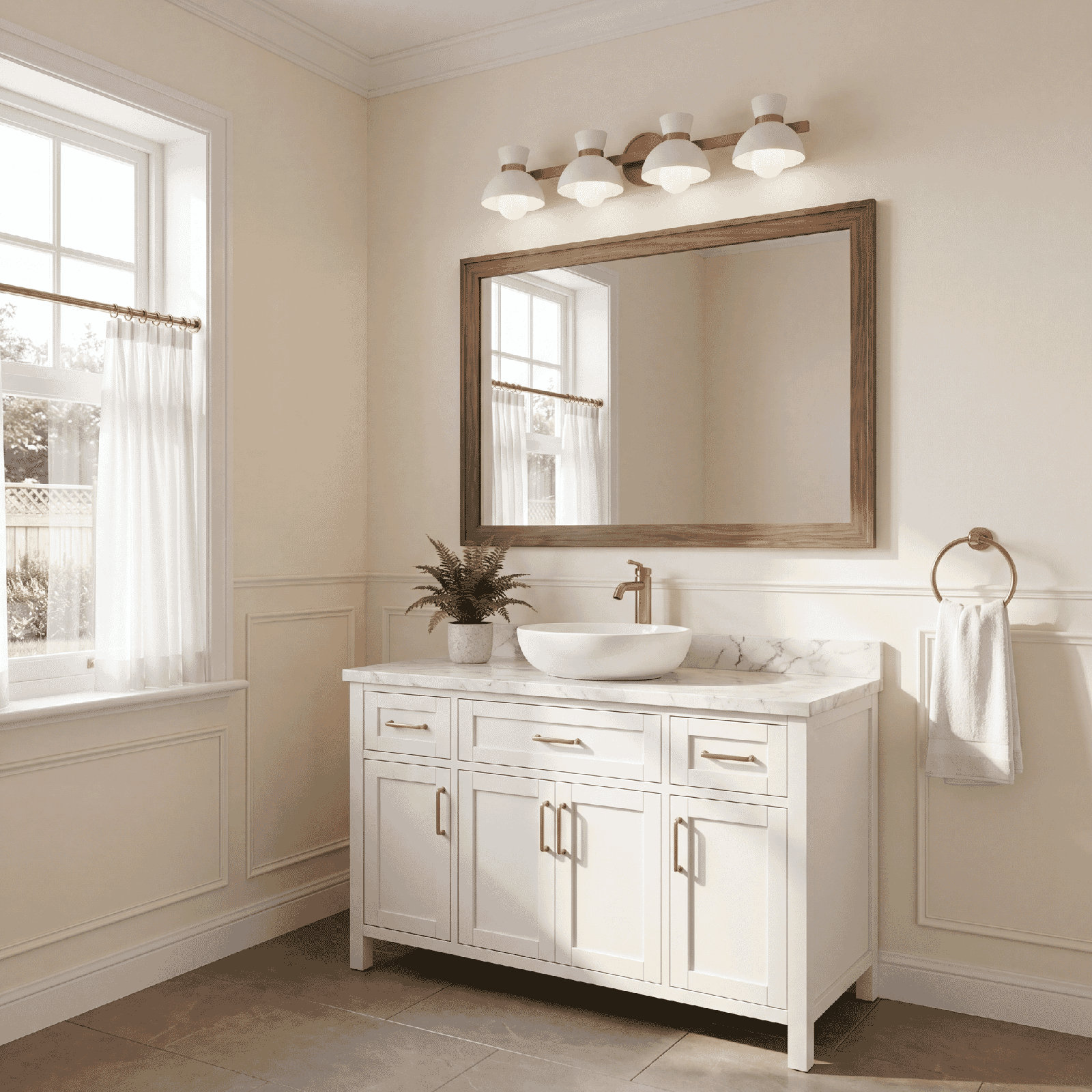 Zurie 4-Light Vanity Light, Matte Black