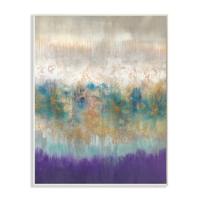 Élégante peinture mauve grise et dorée abstraite par K. Nari - impression d'art graphique