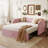 Twin Size Velvet Upholstered Daybed With Pop Up Trundle, Pink-1060409709