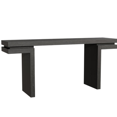 66" Extra Wide, Real Wood Veneered, Black, Table, Console Hallway, Entryway, , Quick To Assemble 66", Minimalist, Multiple Use Cases, Home, Storage, Structure