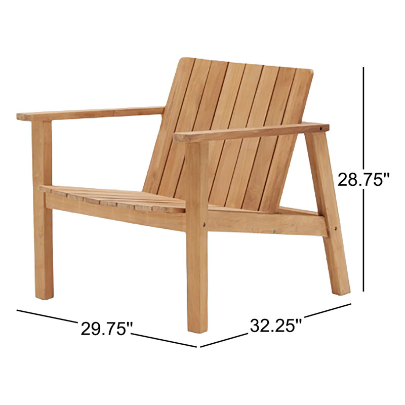 Haven Low Chair, Modern Teak Adirondack