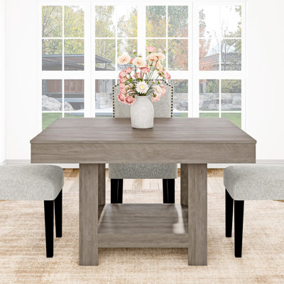 Table carrée pour 4 à 6 tablettes de rangement à 2 niveaux, peu encombrante