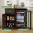 39.4" Modern Coffee Bar Cabinet with Mini Fridge Space, Wine Storage & Drawer-942035441