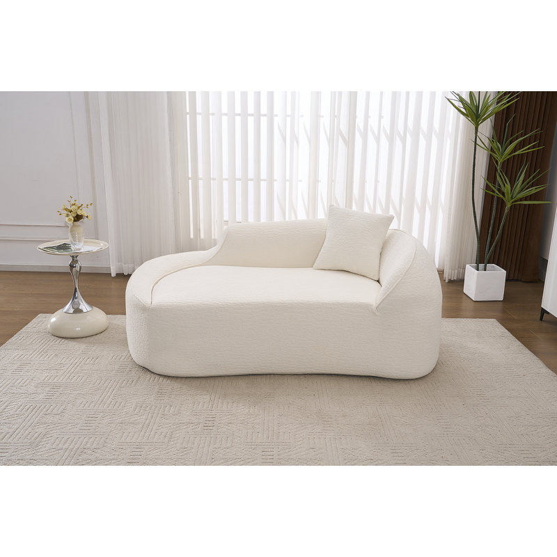 Chaise longue moderne en chenille courbée moderne avec siège profond, canapé-lit convertible, idéale pour le salon et les appartements.