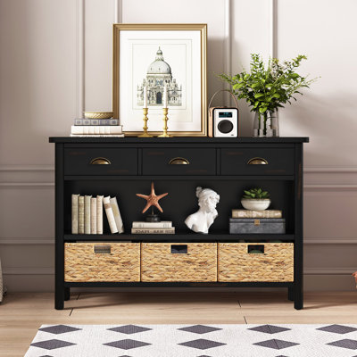 Console de 47 po avec 3 tiroirs de rangement et table d'entrée Youngsville