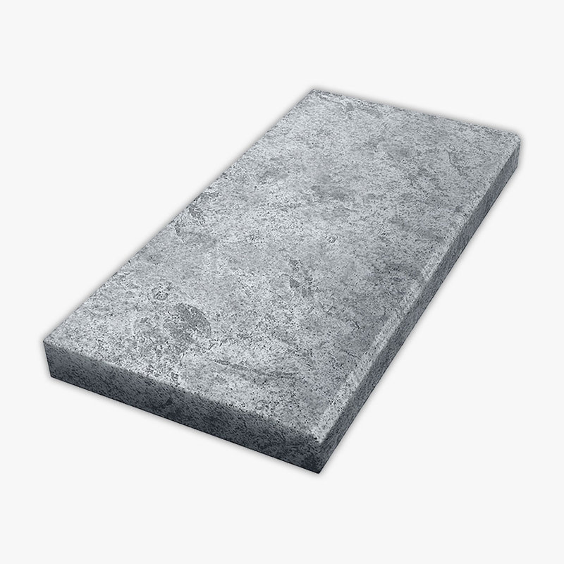 Afyon Grey Grained Texture 12x24 Marble Extra Thick Modern Edge Coping