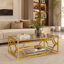 Table basse moderne en verre avec structure en métal, table de cocktail glamour pour salon-217326419