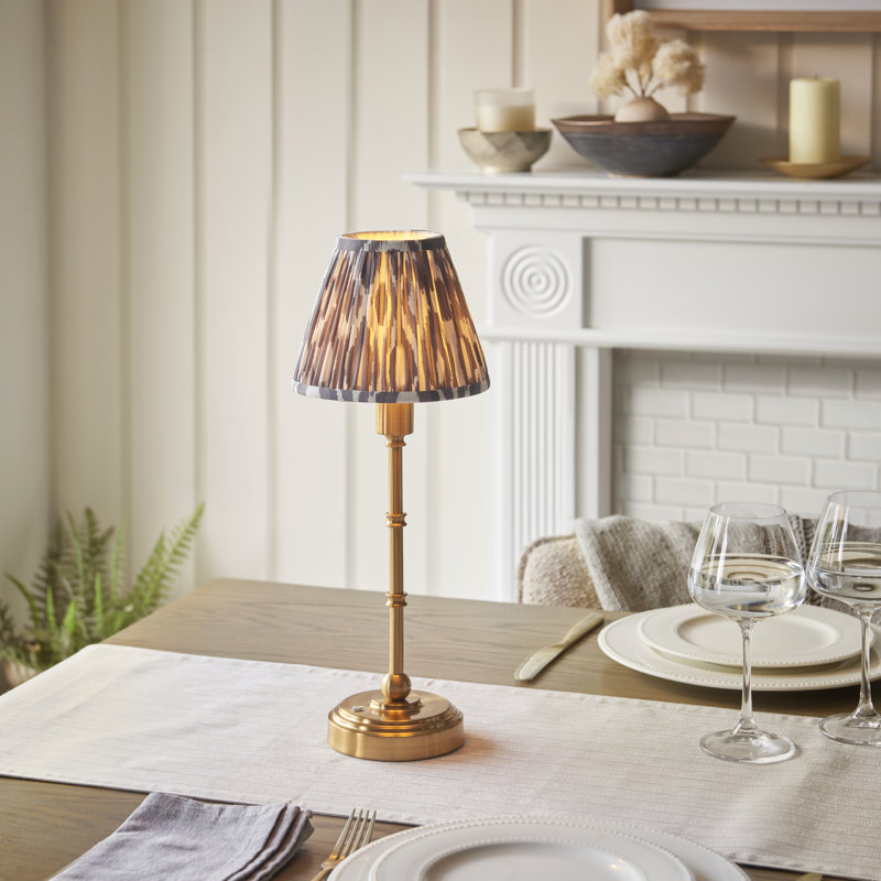 Burley Rechargeable Metal Table Lamp, Pearl Gray