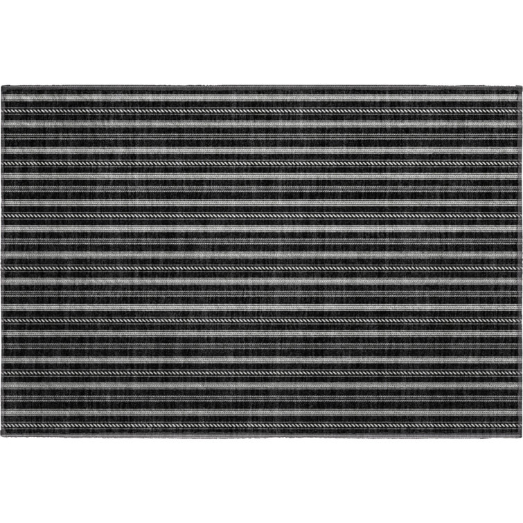 Premium Machine Washable Prisco Black Rug