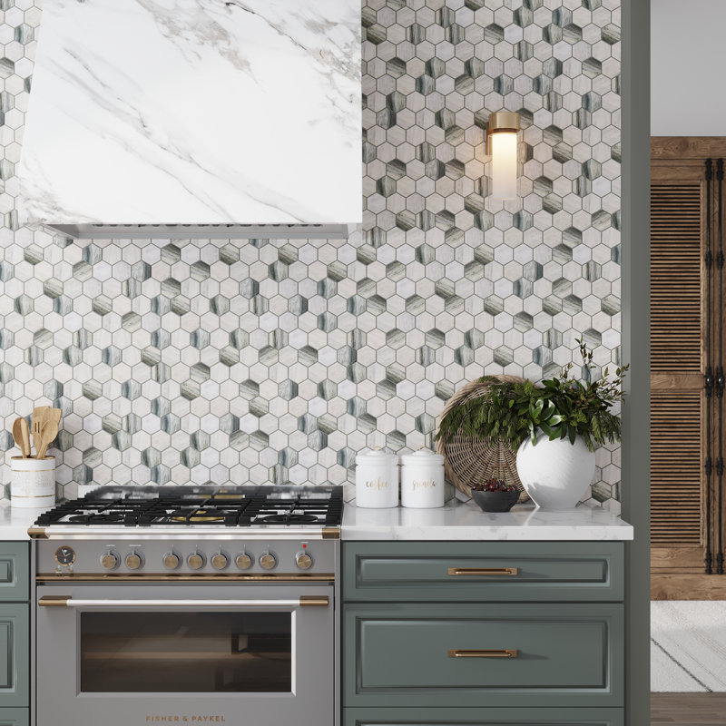 2.8" x 2.8" Glass Mosaic Wall & Floor Tile, Gray Wood