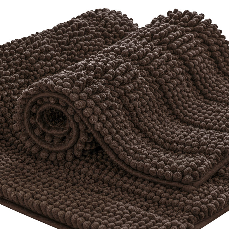 Tapis pour salle de bain Faddis, Chocolat, Simple - L 32 po x l 20 po