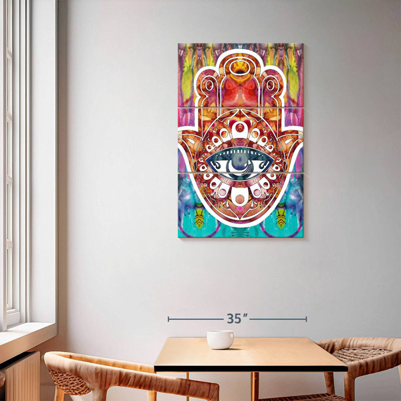 Hamsa multicolore Kerrick, H 57 po x l 36 po
