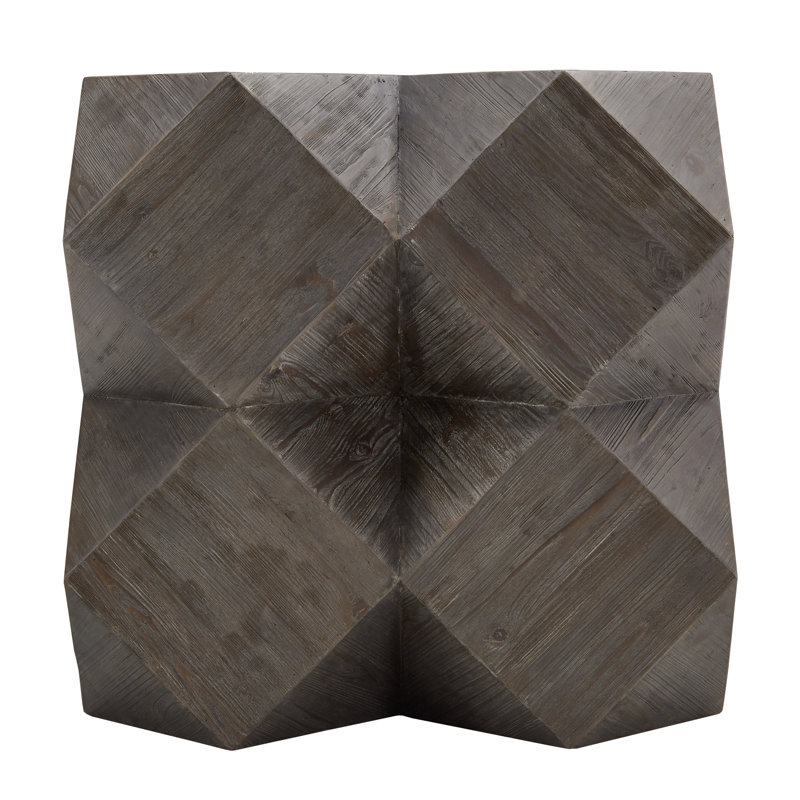 Wyndmere Barry Solid Wood Block Coffee Table, Dark Brown