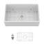 Évier de cuisine blanc 30 po - évier de cuisine 30 po x 18 po x 10 po à tablier frontal en céramique blanche réversible