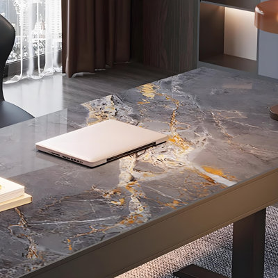 62.99"Minimalist Sintered Stone Tabletop with Three Drawers and Electric Height-Adjustable Feature Desk