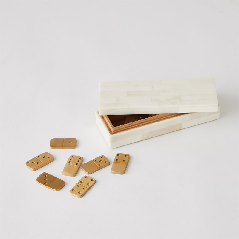 Boxed Bone Domino Set