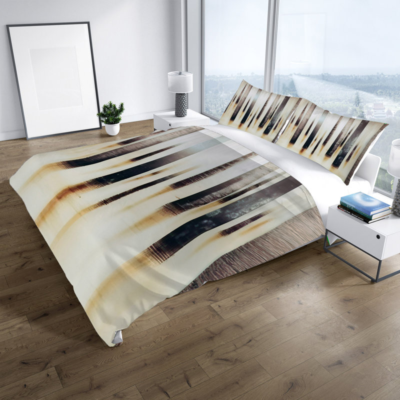 Polyester Abstract Duvet Cover, King Duvet Cover + 2 King Shams