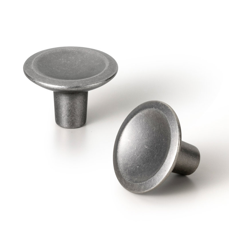 Paquet multiple de boutons de champignon, Argent antique, 1"