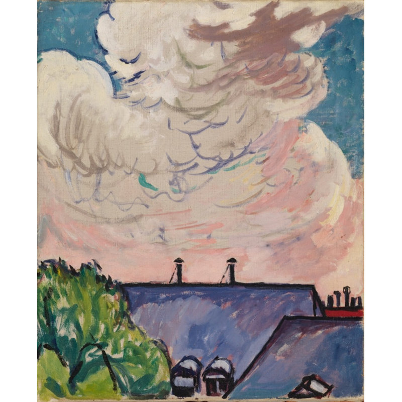 Clouds Print by Grand Archives, Oak Single Picture Framed, 18'' H x 15'' W