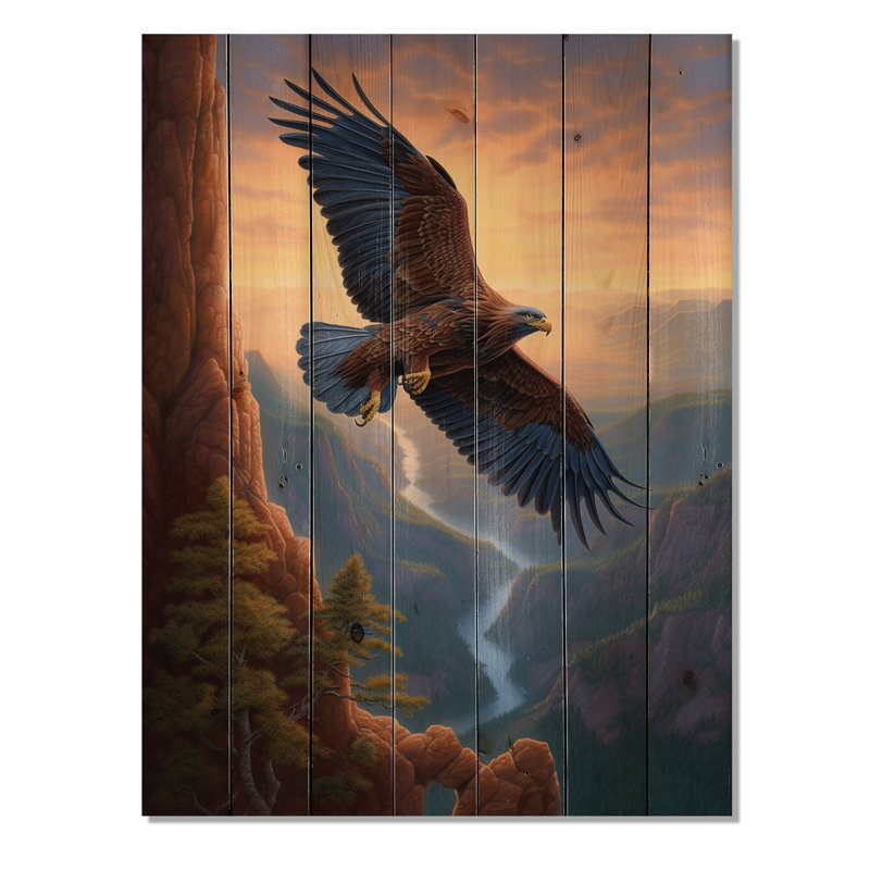 Caly Flight of the Eagle I sur impression sur bois, H 20 po x l 10 po x P 0,78 po