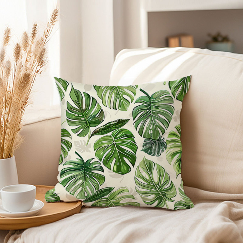 Botanical Monstera Leaves Pattern XI Pillow Cover