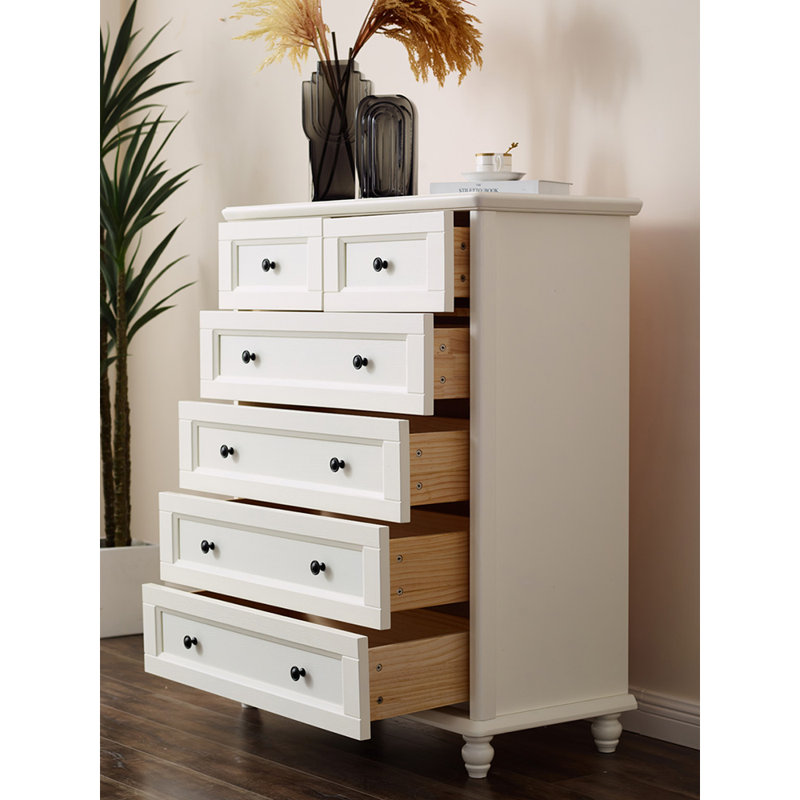 Commode décorative rustique blanche