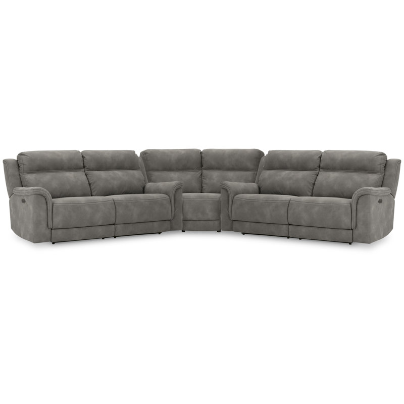 Canapé modulaire inclinable électrique 3 pièces Mealie, Mélange de polyester gris