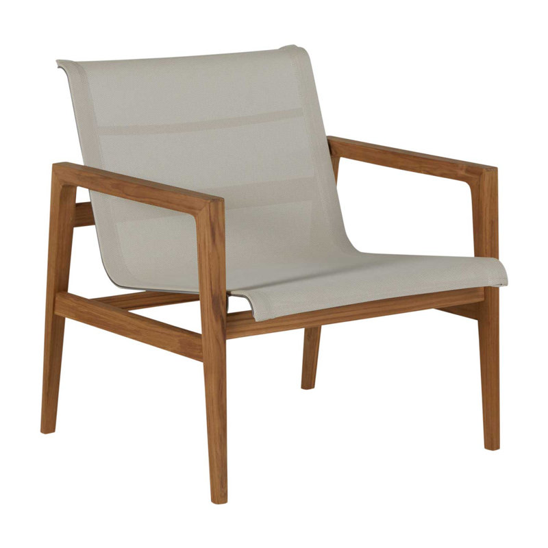 Coast Patio Lounge Chair, Natural Teak Frame/Canvas Sling