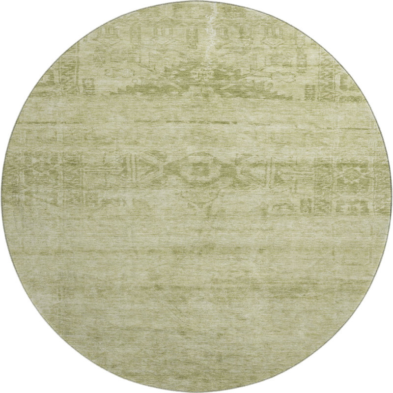 Premium Machine Washable Lampkins AMF1647 Global Rug, Round 8'