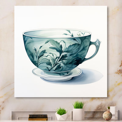 «Green Green Teacup Delight IV», art mural en porcelaine