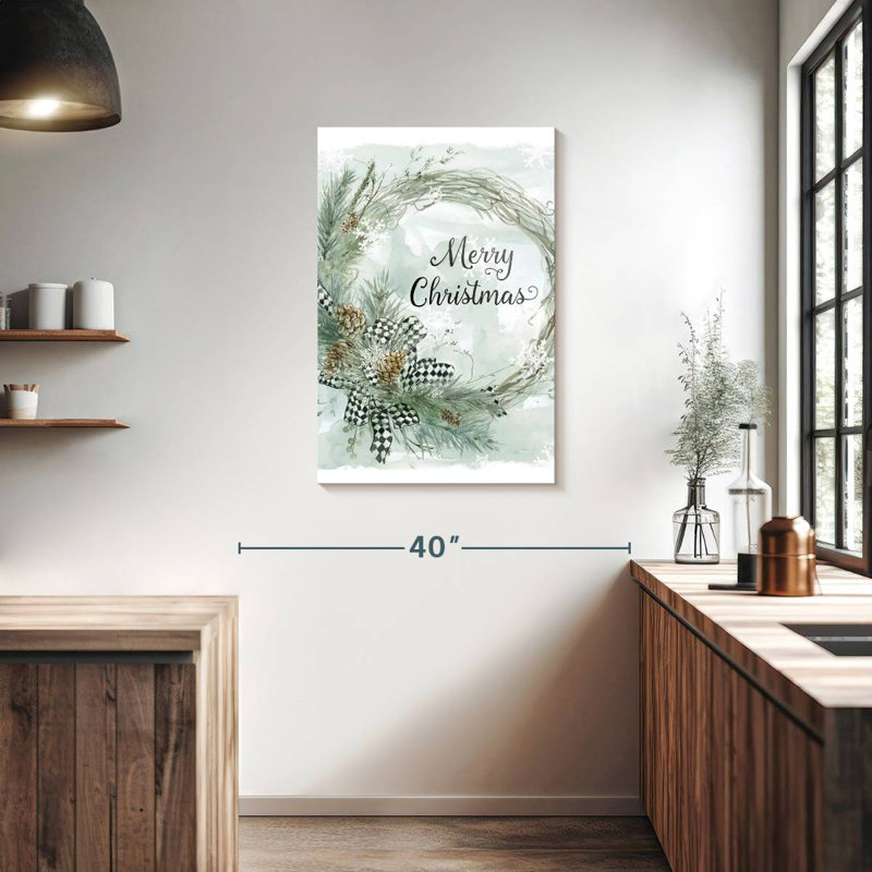 Lelend Merry Christmas Pine Wreath, 36" H x 24" W
