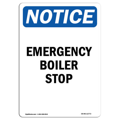 Emergency Boiler Stop Sign