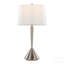 Modern Brushed Nickel Metal Table Lamps With Linen Shades, Set Of 2 For Elegant Lighting And Decor