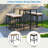 5-piece Outdoor Dining Table Sets Included 1 Foldable Table And Four Stools With Cushions