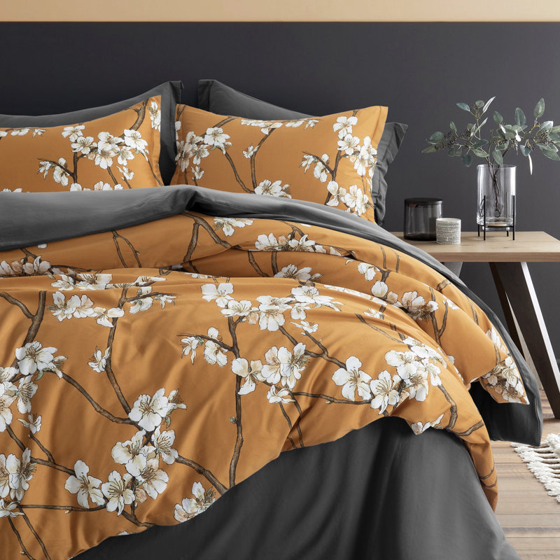 Almond Blossom Cotton Sateen Duvet Cover, Twin