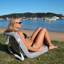 Chaise pliante Take Where: Rayures bleu marine Resort