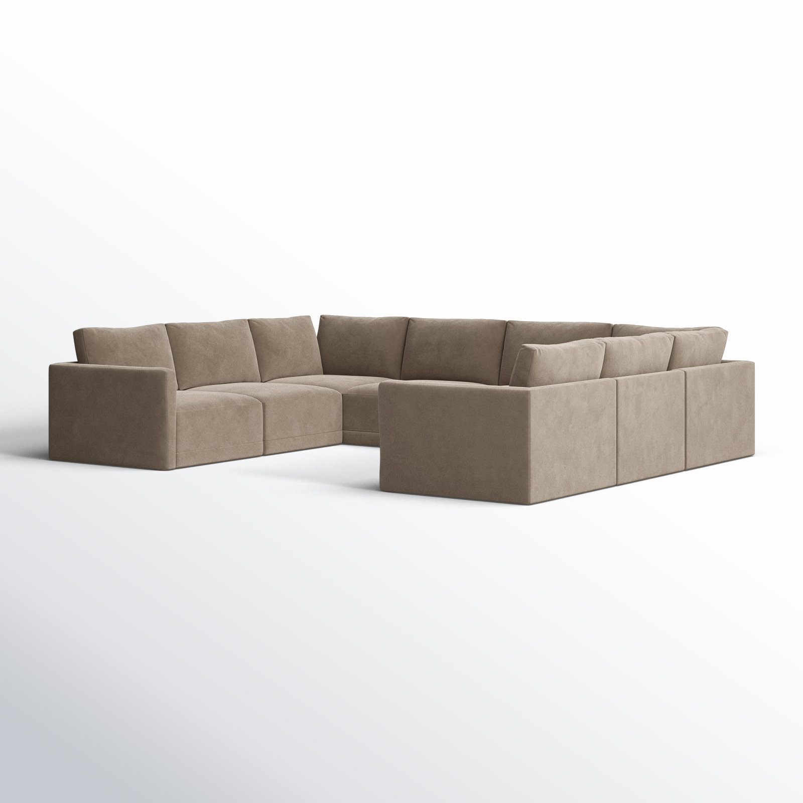 Deirdre Modular Upholstered U-Sectional, Taupe