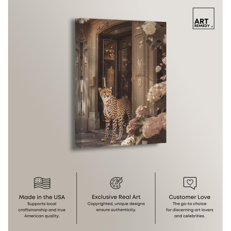 Large Beige and Brown Cheetah Canvas Wall Art