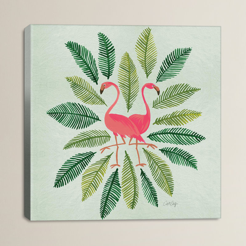 Flamants verts par Cat Coquillette - impression, Toile, H 18 po x l 18 po x P 1,5 po