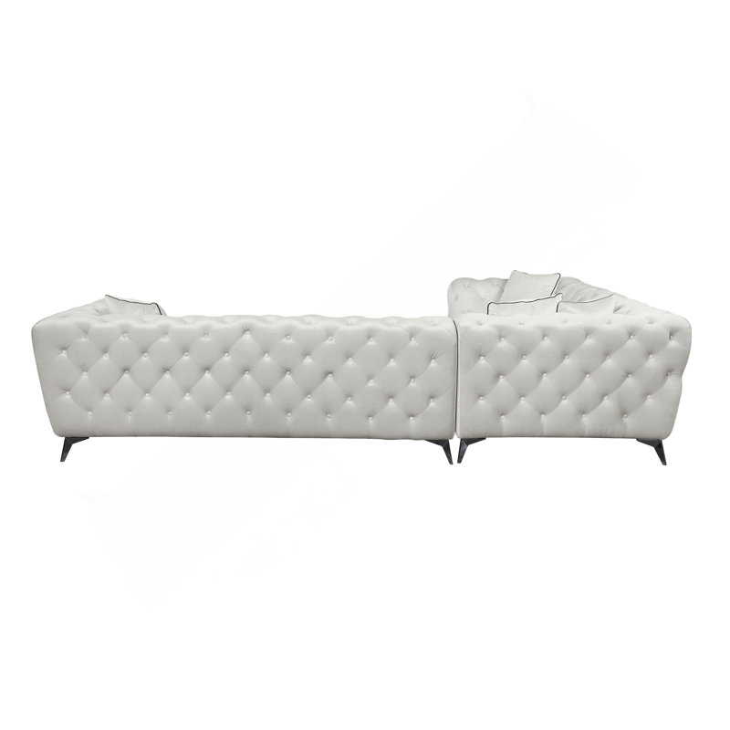 Canapé modulaire en tissu beige avec 4 coussins Atronia