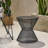 Chic Side Table, Iron Made, Matte Black, Rounded Silhouette, 17.7 In. Deep X Wide 18.29 High, Table - Construction, Breezy Mesh Design, Tall, Square Base