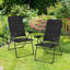 2 chaises pliantes inclinables réglables à dossier de patio - noir