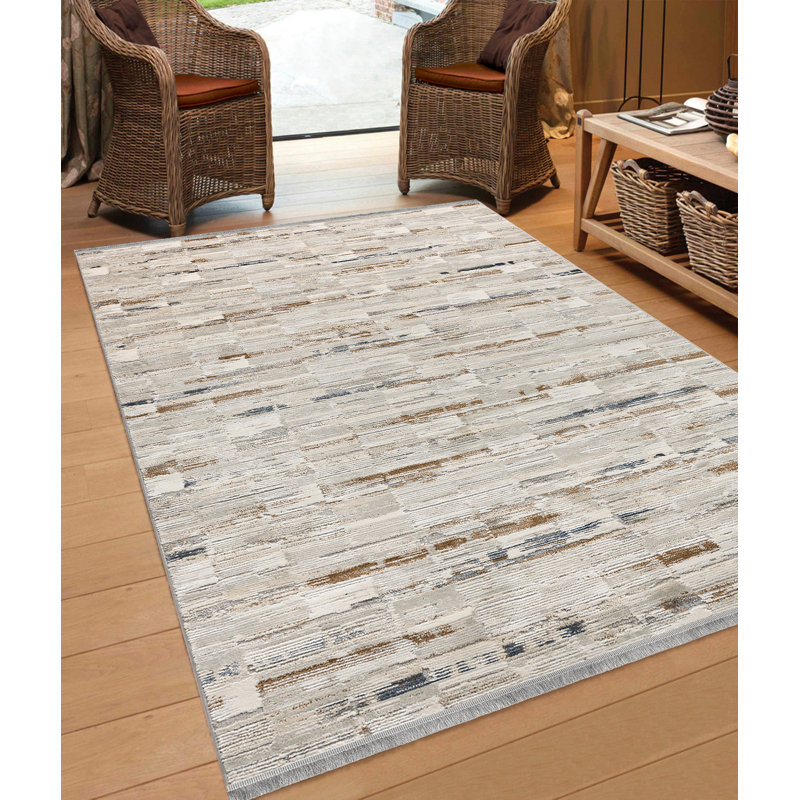 Auryon Beige/Brown Indoor/Outdoor Rug, Rectangle 100 x 200cm